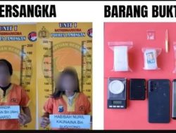 Diduga pasangan kumpul kebo di Lamongan digerebek anggota Satresnarkoba Polres Lamongan.
