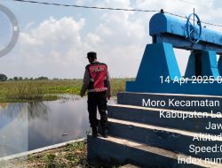Patroli Polsek Sekaran Cek dan Kontrol Debit Air Sungai Guna Antisipasi Banjir