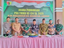 Pemotongan Tumpeng Tanda Dibukanya Pra TMMD Ke-124 Kodim 0812/Lamongan
