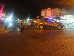 Gelar Patroli Blue Light di Simpang Empat Pasar Laren Antisipasi Balap Liar dan Laka Lantas