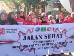 Polsek Sekaran Amankan Jalan Sehat HUT RI ke-80 di Desa Bulutengger