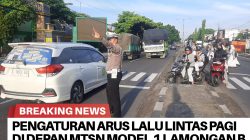 Pengaturan Arus Lalu Lintas Pagi di Depan MTsN Model 1 Lamongan Berlangsung  Aman dan Kondusif