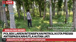 Polsek Laren Intensifkan Patroli Kota Presisi  Antisipasi Karhutla Hutan Jati