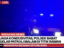 Jaga Kondusivitas, Polsek Babat Gelar Patroli Malam di Titik Rawan