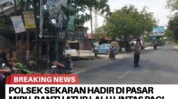 Polsek Sekaran Hadir di Pasar Miru, Bantu Atur Lalu Lintas Pagi