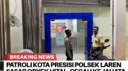 Patroli Kota Presisi Polsek Laren Sasar Obyek Vital, Cegah Kejahatan Malam Hari